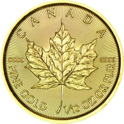 1/10 unce zlata - Kanadski javorov list