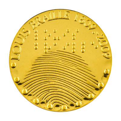 Zlatnik 200. obljetnica rođenja Louisa Braillea