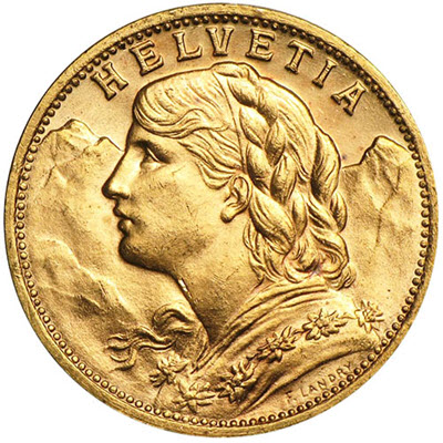 20 Swiss francs | Helvetia