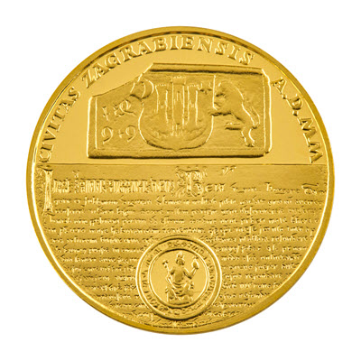 Zlatna medalja Trg bana Jelačića + kutija