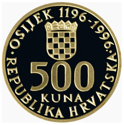 නගරයේ නම සඳහන් කිරීමේ 800 වැනි සංවත්සරය Osijeka - HRK 500 - රන්
