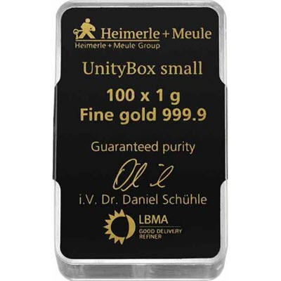 100 x 1 gram of gold (UnityBox) | Heimerle + Meule