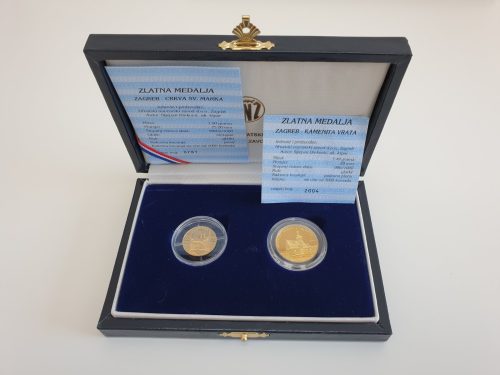 Komplet zlatna medalja Crkva Svetog Marka + Kamenita vrata