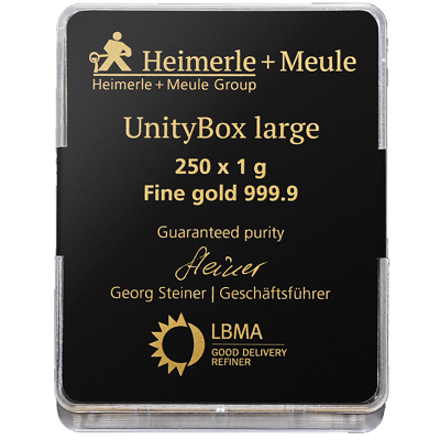 250 x 1 gram zlata (UnityBox) | Heimerle + Meule