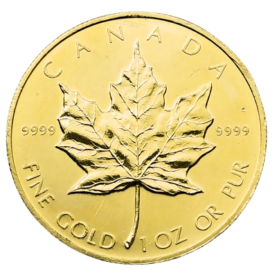 1 unca zlata | Kanadski javorov list 1987. (s tragovima korištenja)