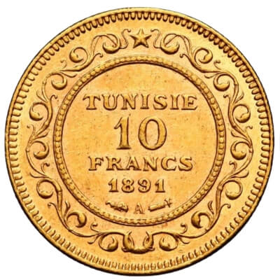 10 tuniških franaka (1891.)