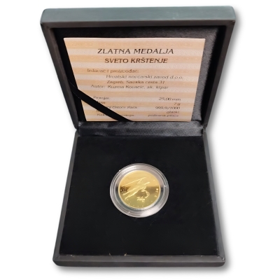 Zlatna medalja Sveto krštenje + kutija